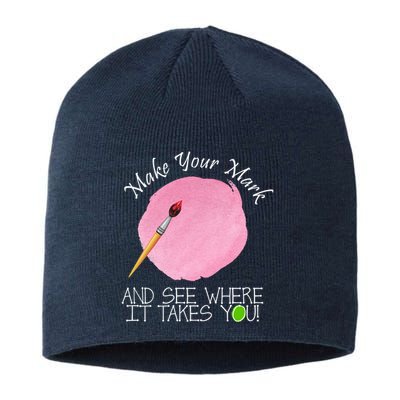 Make Your Mark And See Where It Takes You Dot Day Paint Brush Sustainable Beanie