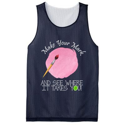 Make Your Mark And See Where It Takes You Dot Day Paint Brush Mesh Reversible Basketball Jersey Tank