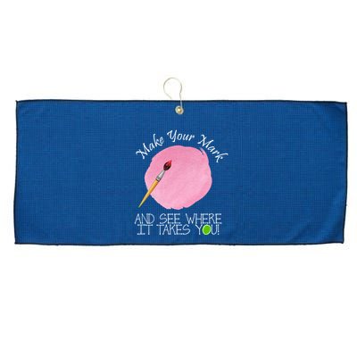 Make Your Mark And See Where It Takes You Dot Day Paint Brush Large Microfiber Waffle Golf Towel