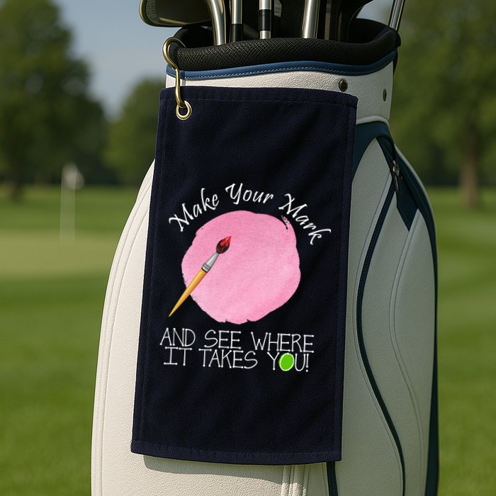 Make Your Mark And See Where It Takes You Dot Day Paint Brush Golf Towel