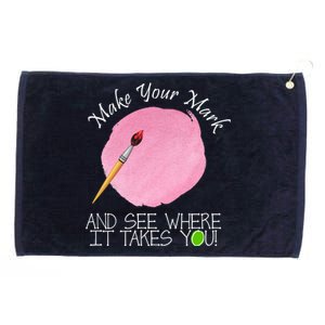 Make Your Mark And See Where It Takes You Dot Day Paint Brush Grommeted Golf Towel