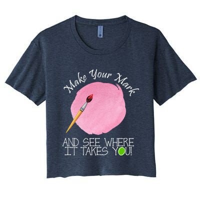 Make Your Mark And See Where It Takes You Dot Day Paint Brush Crop Top