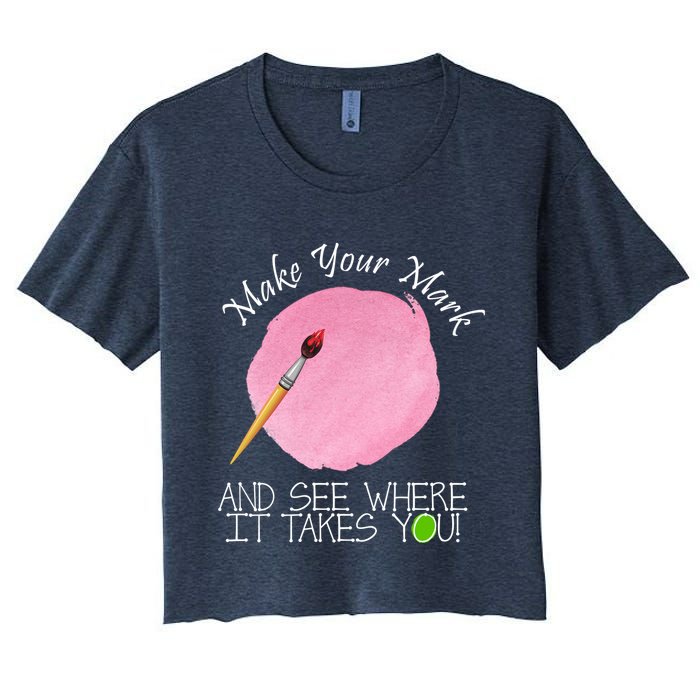 Make Your Mark And See Where It Takes You Dot Day Paint Brush Crop Top
