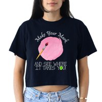 Make Your Mark And See Where It Takes You Dot Day Paint Brush Crop Top