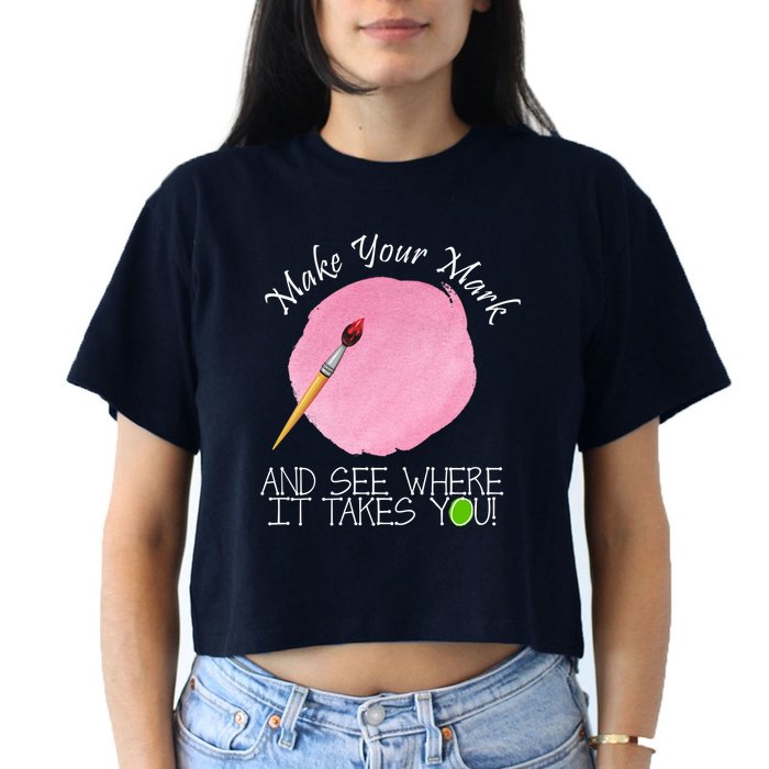 Make Your Mark And See Where It Takes You Dot Day Paint Brush Crop Top