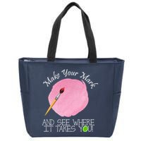 Make Your Mark And See Where It Takes You Dot Day Paint Brush Zip Tote Bag