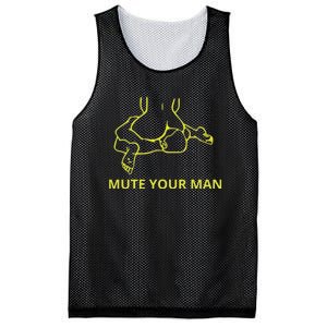 Mute Your Man Funny Mesh Reversible Basketball Jersey Tank