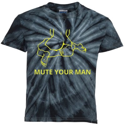 Mute Your Man Funny Kids Tie-Dye T-Shirt