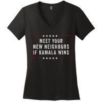 Meet Your New Neighbors If Kamala Wins Women's V-Neck T-Shirt