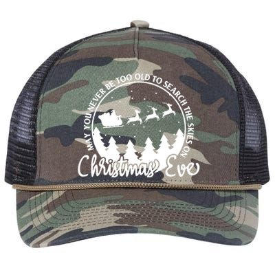 May You Never Be Too Old To Search The Skies On Christmas Eve Retro Rope Trucker Hat Cap