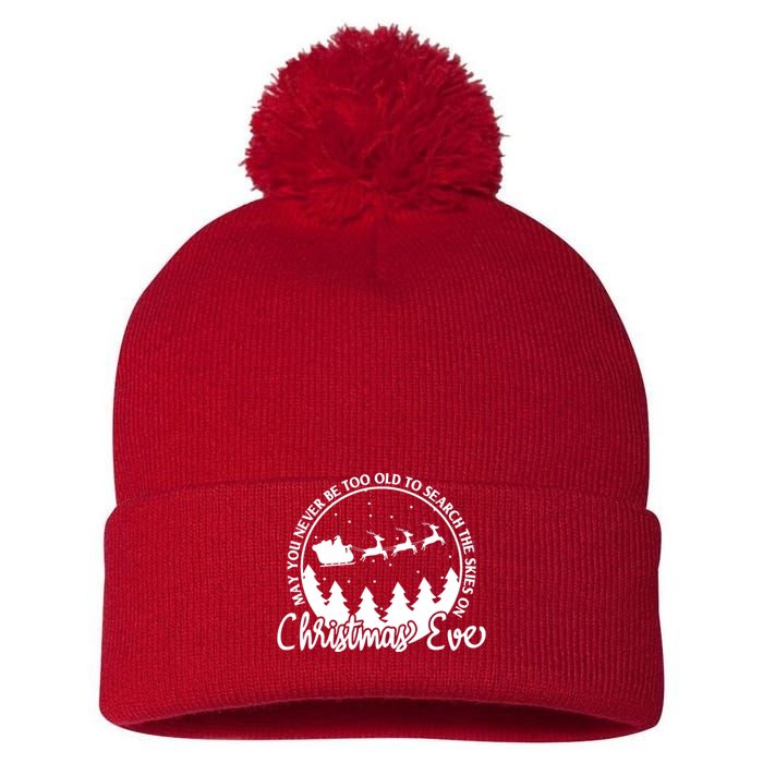 May You Never Be Too Old To Search The Skies On Christmas Eve Pom Pom 12in Knit Beanie