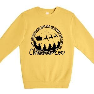 May You Never Be Too Old To Search The Skies On Christmas Eve Premium Crewneck Sweatshirt