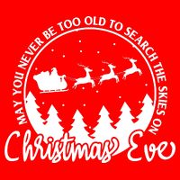 May You Never Be Too Old To Search The Skies On Christmas Eve Kids T-Shirt