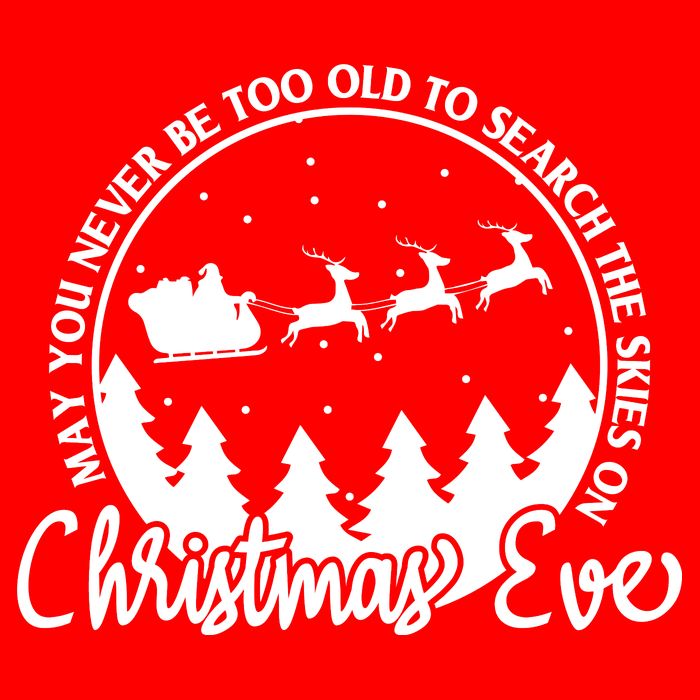 May You Never Be Too Old To Search The Skies On Christmas Eve Kids T-Shirt