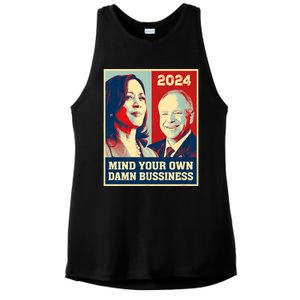 Mind Your Own Damn Business Funny Kamala Harris Tim Walz 2024 Ladies PosiCharge Tri-Blend Wicking Tank