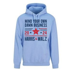 Mind Your Own Damn Business Kamala Harris Tim Walz Unisex Surf Hoodie