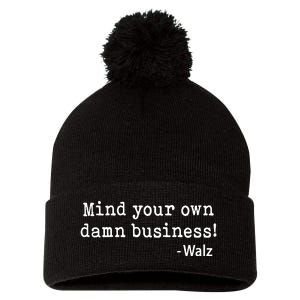 Mind Your Own Business Pom Pom 12in Knit Beanie