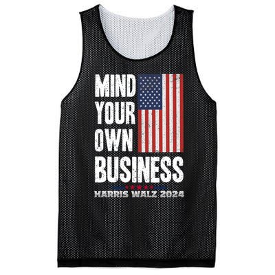 Mind Your Own Business Funny Harris Walz 24 Election Potus Mesh Reversible Basketball Jersey Tank