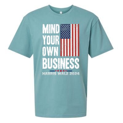 Mind Your Own Business Funny Harris Walz 24 Election Potus Sueded Cloud Jersey T-Shirt