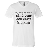 Mind Your Own Damn Business Walz Kamala Harris Anti Trump V-Neck T-Shirt