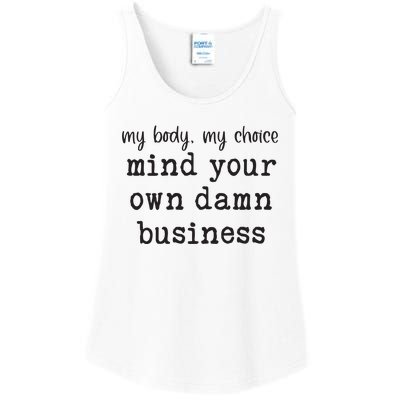 Mind Your Own Damn Business Walz Kamala Harris Anti Trump Ladies Essential Tank