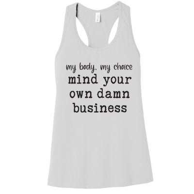 Mind Your Own Damn Business Walz Kamala Harris Anti Trump Women's Racerback Tank