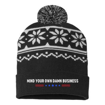 Mind Your Own Damn Business USA-Made Snowflake Beanie