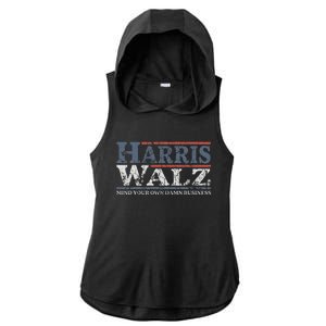 Mind Your Own Damn Business Harris Waltz 2024 Election Ladies PosiCharge Tri-Blend Wicking Draft Hoodie Tank