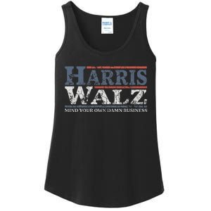 Mind Your Own Damn Business Harris Waltz 2024 Election Ladies Essential Tank