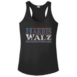 Mind Your Own Damn Business Harris Waltz 2024 Election Ladies PosiCharge Competitor Racerback Tank