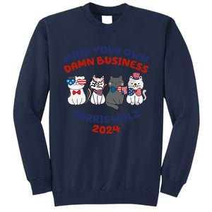 Mind Your Own Damn Business Childless Cat Kamala Harris Tall Sweatshirt