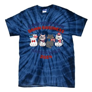 Mind Your Own Damn Business Childless Cat Kamala Harris Tie-Dye T-Shirt