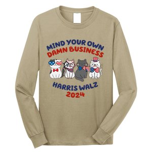 Mind Your Own Damn Business Childless Cat Kamala Harris Long Sleeve Shirt