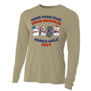 Mind Your Own Damn Business Childless Cat Kamala Harris Cooling Performance Long Sleeve Crew