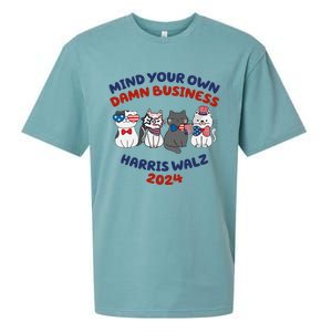 Mind Your Own Damn Business Childless Cat Kamala Harris Sueded Cloud Jersey T-Shirt