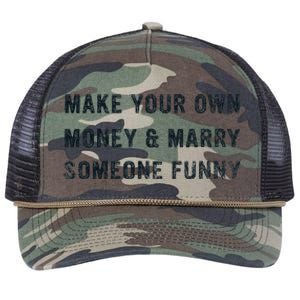 Make Your Own Money And Marry Someone Funny Retro Rope Trucker Hat Cap