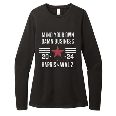 Mind Your Own Damn Business Kamala Harris Tim Walz President Womens CVC Long Sleeve Shirt