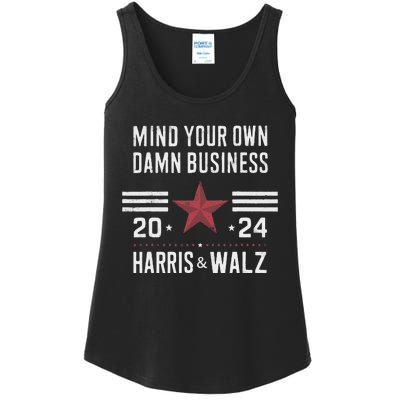 Mind Your Own Damn Business Kamala Harris Tim Walz President Ladies Essential Tank