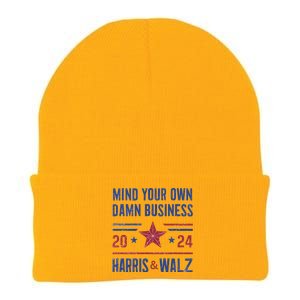 Mind Your Own Damn Business Kamala Harris Tim Walz President Knit Cap Winter Beanie