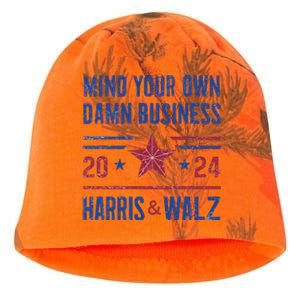 Mind Your Own Damn Business Kamala Harris Tim Walz President Kati - Camo Knit Beanie