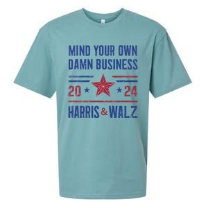 Mind Your Own Damn Business Kamala Harris Tim Walz President Sueded Cloud Jersey T-Shirt