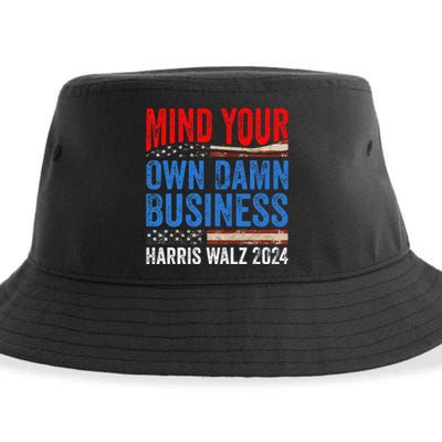 Mind Your Own Damn Business Harris Waltz 2024 Sustainable Bucket Hat