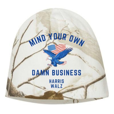 Mind Your Own Damn Business Harris Walz 2024 Kati - Camo Knit Beanie