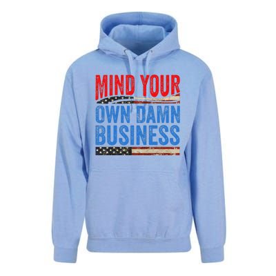 Mind Your Own Damn Business Funny Saying Gift Unisex Surf Hoodie