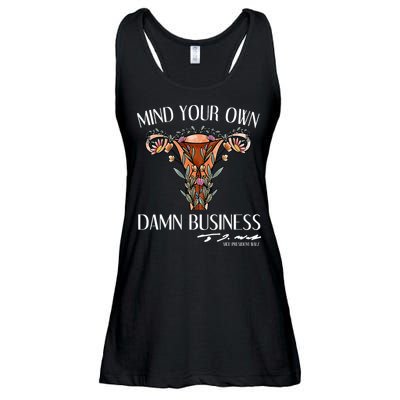 Mind Your Own Damn Business Uterus Ladies Essential Flowy Tank