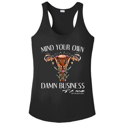 Mind Your Own Damn Business Uterus Ladies PosiCharge Competitor Racerback Tank