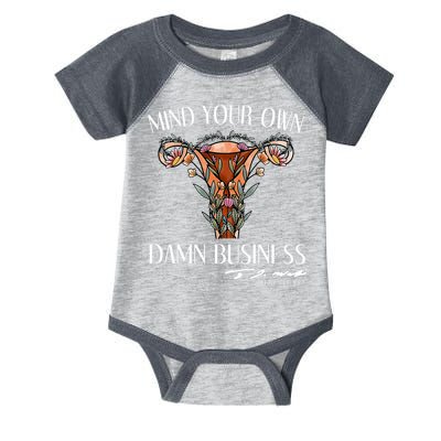 Mind Your Own Damn Business Uterus Infant Baby Jersey Bodysuit