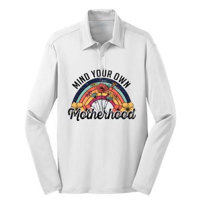 Mind Your Own Motherhood Matching Mother's Day Silk Touch Performance Long Sleeve Polo