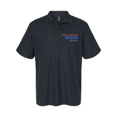 Mind Your Own Damn Business 2024 Walz Presidential Election Softstyle Adult Sport Polo