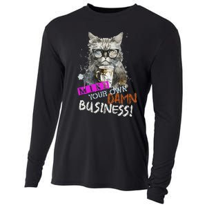 Mind Your Own Damn Business Cat Lady Cooling Performance Long Sleeve Crew